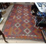 A multi-coloured Maimana Kilim carpet, 283cm x 193cm