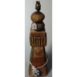 A Studio pottery table lamp, height 23" overall