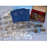 A collection of British coinage, including silver florins, sets of coins etc