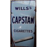 An Antique enamelled steel sign advertising Wills's Capstan Cigarettes, height 36"