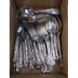 A complete set of 50 matching silver plated Kings pattern cutlery