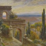 Francis Eastwood (exhibited 1880 - 1908), oil on canvas, Italian landscape near Rome, 28" x 36",