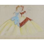 William Chappell, a pair of watercolours, theatrical costume designs, 14" x 18", framed