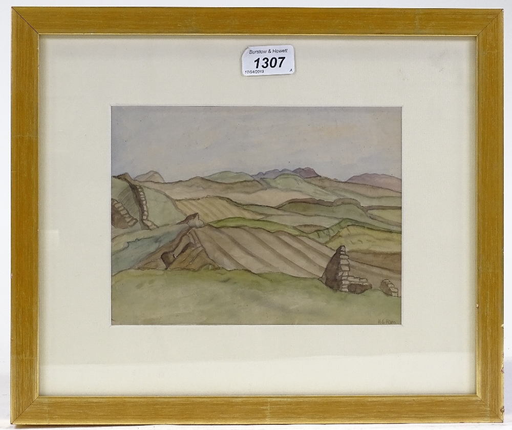 Harry Epworth Allen RBA (1894 - 1958), watercolour, landscape, 6.5" x 8.5", framed - Image 2 of 4