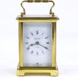 A French brass-cased 8-day carriage clock, height 11.5cm