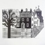 Robert Tavener, lithograph, village street two, signed in pencil, sheet size 18" x 23", unframed