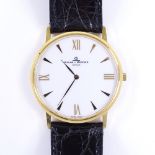An 18ct gold Baume & Mercier Classima Quartz wristwatch, with white ceramic dial and quarter hour
