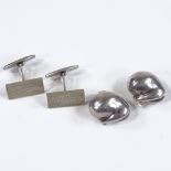 A pair of Finnish sterling silver Lapponia clip earrings, together with a pair of Danish sterling