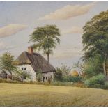 Stewart Westmacott, watercolour, farm scene, 1871, 9.5" x 14.5", framed