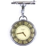 An Art Deco C Bucherer Lucerne open-face top-wind dress fob watch, 15 jewel movement with skeletal