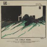 Claude Lovat Fraser, lithograph, the lonely house, 1913, sheet size 7.5" x 8.5", mounted