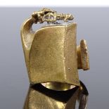 A Finnish flame bronze ring, circa 1970 - '75, by Lapponia of Finland and designer Bjorn