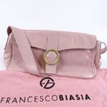 A Francesco Biasia salmon pink leather handbag, with dust bag