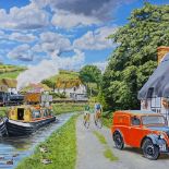 Trevor Mitchell, oil on canvas designed for a jigsaw puzzle, Parcel for Canal Cottage, 22" x 30",