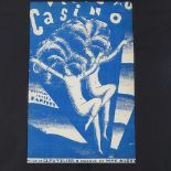 Rene Magritte, rare lithograph design for Paris Casino circa 1920, signed in the plate, 9.5" x 6",