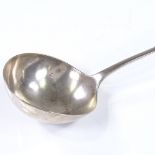 A large silver Old English pattern soup ladle, possibly provincial Irish, late 18th century, maker's