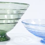 A Whitefriars glass ribbon trail bowl, designed by Tom Hill in 1935, diameter 20cm, and a