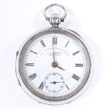 A 19th century silver cased open-face key-wind pocket watch, by J.G. Graves of Sheffield, lever
