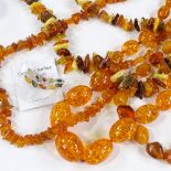 Various amber jewellery, including specimen necklaces, earrings etc