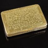 An Italian 18ct gold compact box, with fine quality flower and foliate engraving and removable