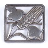 An Arno Malinowski (1899 - 1976) for Georg Jensen, Danish sterling silver brooch, designed as