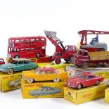 A collection of die cast vehicles, mainly Dinky, and some boxed