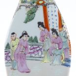 A Chinese Famille Rose decorated porcelain narrow-necked vase, with hand painted decoration,