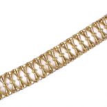 An 18ct gold thistle design bracelet, maker's marks AL, length 180mm