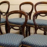 A set of 6 Victorian mahogany balloon-back dining chairs