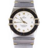 An Omega Constellation Chronometer Quartz wristwatch, 2-tone stainless steel and gold case, with