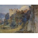 Frank Moss Bennett (1874 - 1953), watercolour, Ludlow Castle, 9" x 12", framed