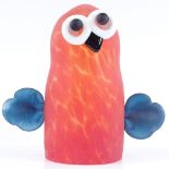 A Loranto coloured Studio glass owl, height 24cm