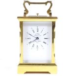A modern French brass-cased 8-day carriage clock with repeat movement, case height 13.5cm