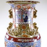 A large modern Chinese painted and gilded porcelain vase, height 93cm, rim diameter 37cm