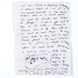 *WITHDRAWN AND NOW WITH LOT 1000* Paul Nash (1889-1946), a handwritten letter to Edward Burra