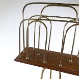 A Victorian brass and oak revolving magazine stand, and a similar smaller magazine rack (2)