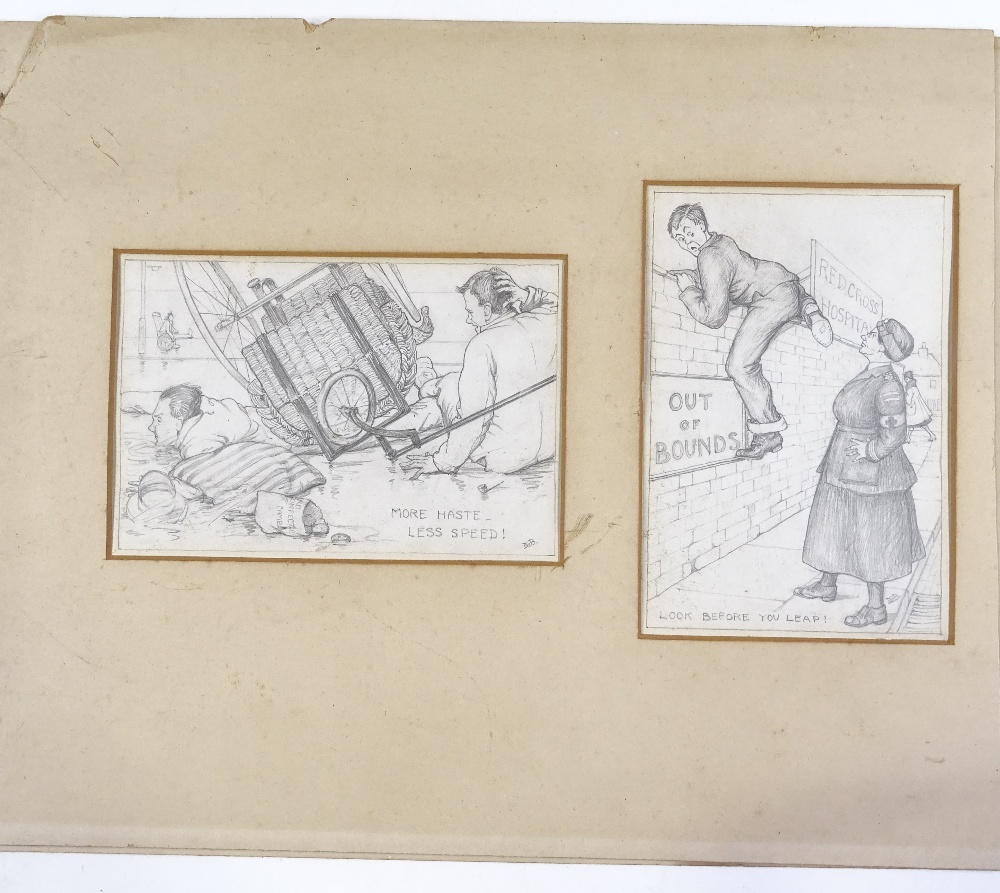 D G Bliss, a group of First War Period pencil sketches, studies of military field hospitals 1916 - Image 3 of 4