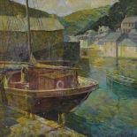 Marcus Holmes ARWA (born 1880), oil on canvas, the Mary Barrow at Polperro, signed with original