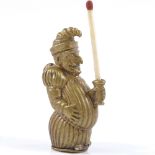 A Victorian brass Mr Punch design Go to Bed Vesta case, height 5.5cm