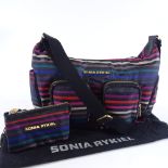 A Sonia Rykiel multi-colour stripe handbag, with dust bag