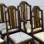 A set of 8 (6+2) walnut dining chairs