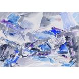 Carola Richards (1916 - 2004), 4 watercolours, abstract compositions, largest 21" x 24"