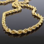 A long fancy link gilt-metal necklace, length 800mm