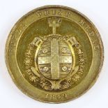 A Victorian silver gilt medallion from the Bristol Royal Infirmary, dated 1849, diameter 38mm
