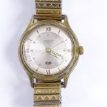 A Vintage Junghans Automatic wristwatch, gold plated case with 22 jewel movement and 36 hour power