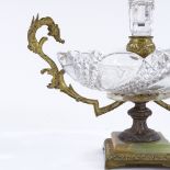 An ormolu and glass table centre epergne, overall height 28cm