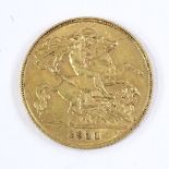 A 1911 gold half sovereign