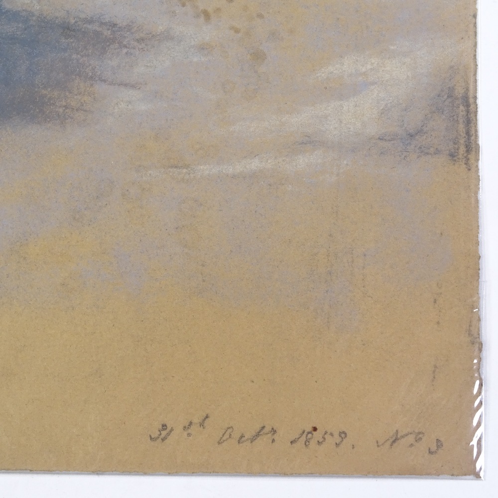 Mid-19th century coloured pastels, cloud study, sunrise looking East, dated 1859, unsigned, 10" x - Image 3 of 4