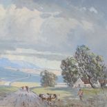 W Blennerhassett, 2 oils on board, South African landscapes, 16" x 20", and another South African