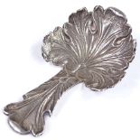 A William IV silver caddy spoon, modelled as leaf, by John Tongue, hallmarks Birmingham 1834, length